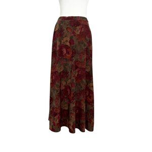 Chadwicks Vintage 90s Dark Romance Western Grunge Floral Maxi Skirt (4)